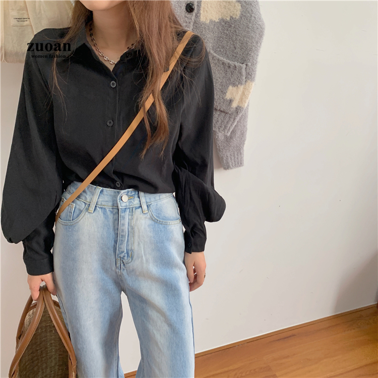 Áo Sơ Mi Nữ Tay Dài Dáng Rộng Màu Trơn Dễ Phối Trang Phục | BigBuy360 - bigbuy360.vn