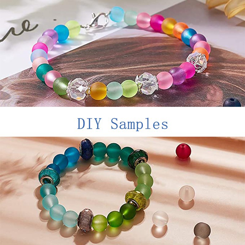 Set 50 hạt tròn trong suốt để làm trang sức thủ công 10mm