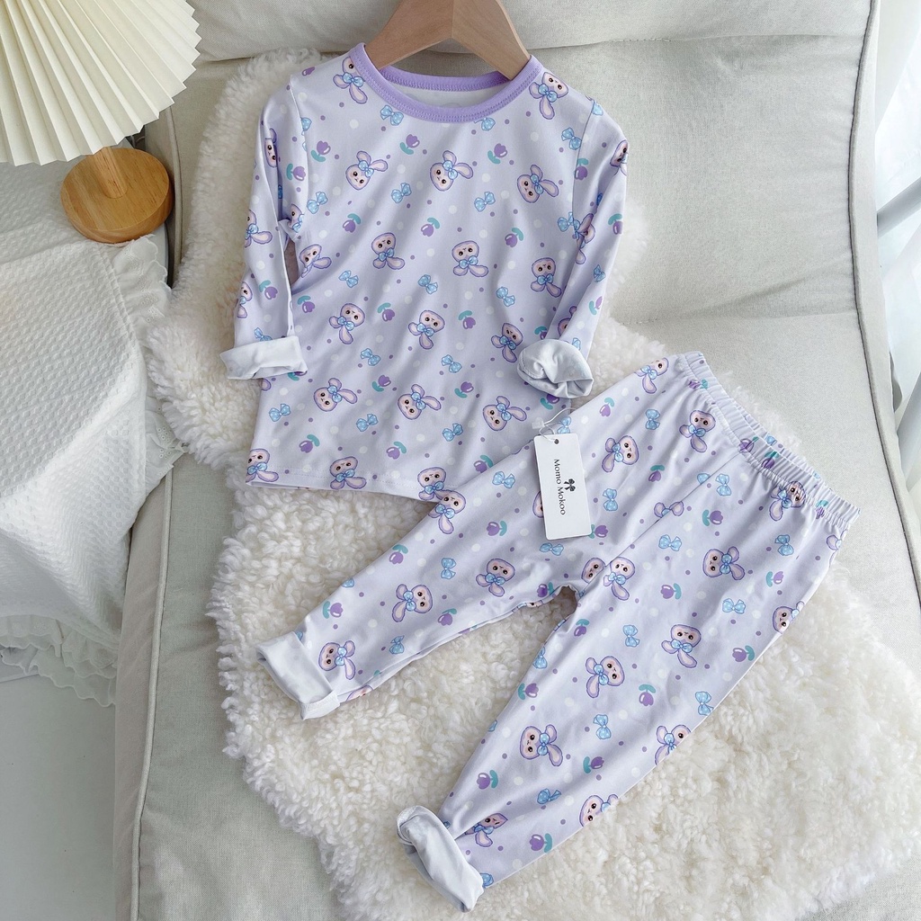 Bộ Đồ Ngủ Tay Ngắn Chất Liệu Cotton Mỏng Thoáng Khí Họa Tiết Hoạt Hình Xinh Xắn Cho Bé 0903vn