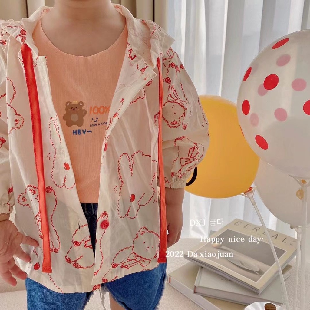 Áo Khoác Cardigan Chống Nắng Thoáng Khí Thời Trang Mùa Hè Phong Cách Nhật Hàn Mới Cho Bé Gái