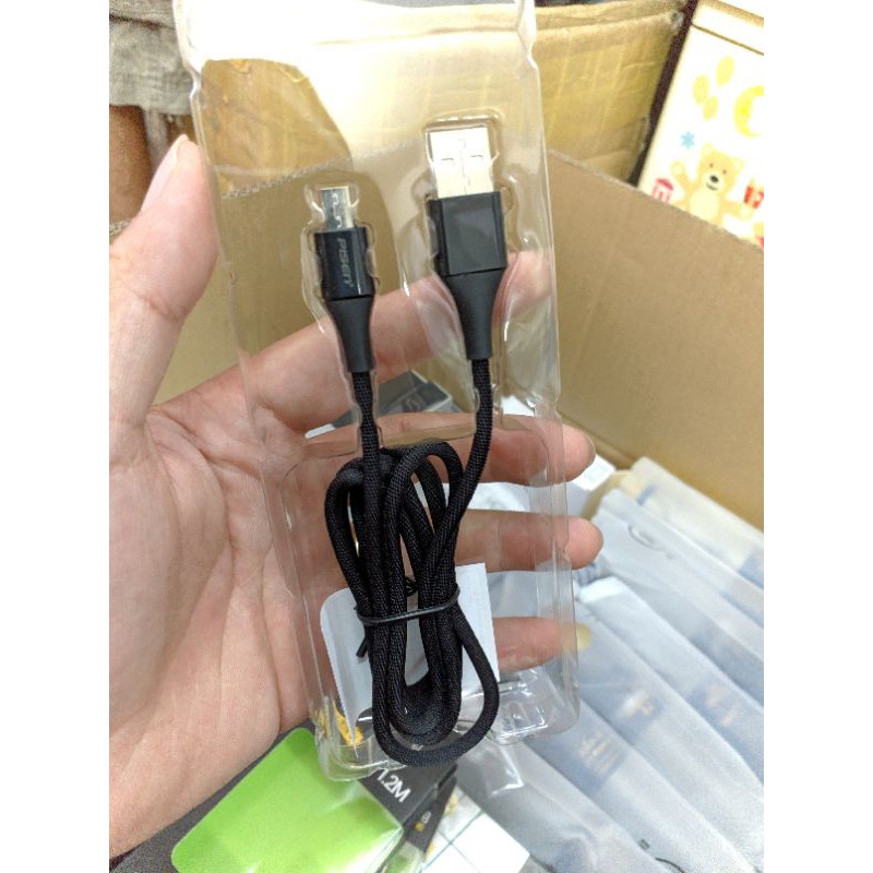 Cáp P i s e n dây dù MU 18 Micro 1M2 hỗ trợ sạc nhanh 2.4A chính hãng
