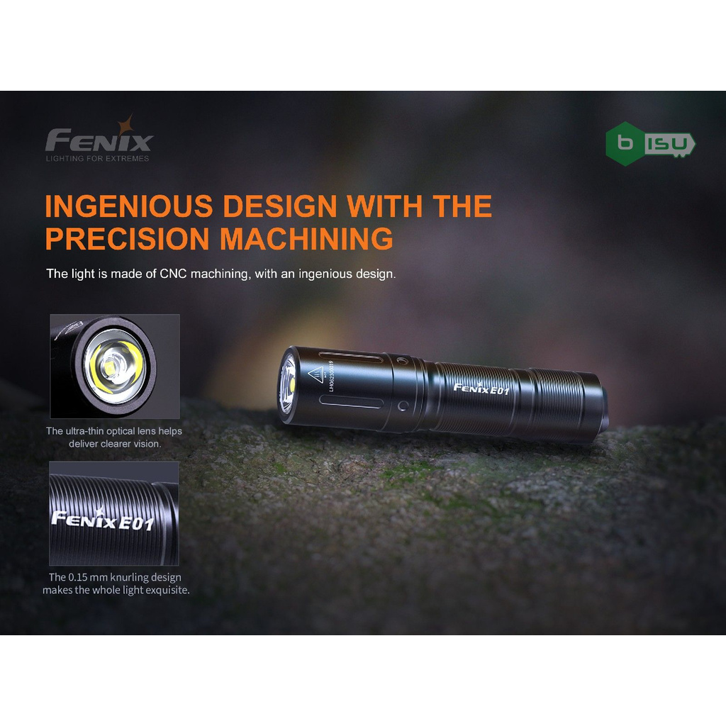 CHÍNH HÃNG PHÂN PHỐI - Đèn pin Fenix - E01 V2.0  - 100 Lumens