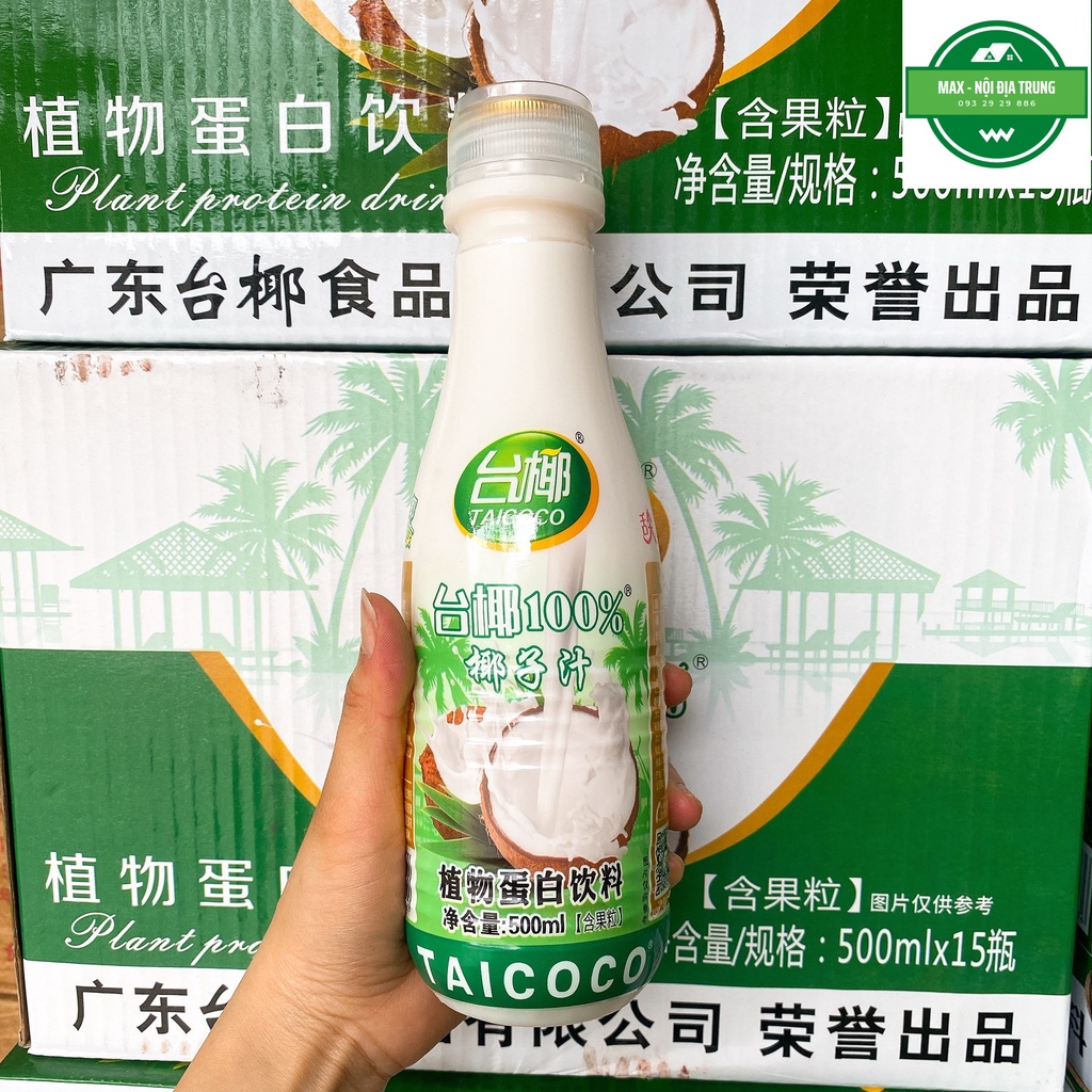 Chai Sữa dừa Taicoco 500ml - Có thạch dừa siêu ngon bổ dưỡng