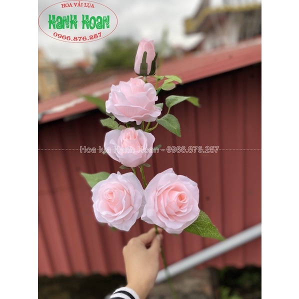 Hoa Giả- Cành hoa hồng Hạnh Anh 5 bông cao cấp
