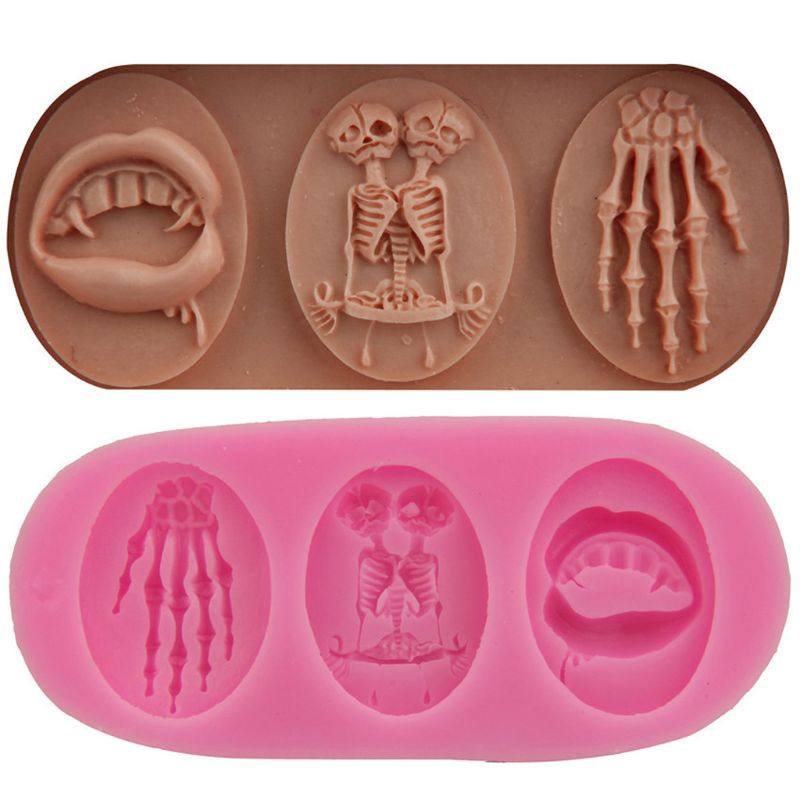 Khuôn silicone làm mặt dây chuyền hình đầu lâu 3D