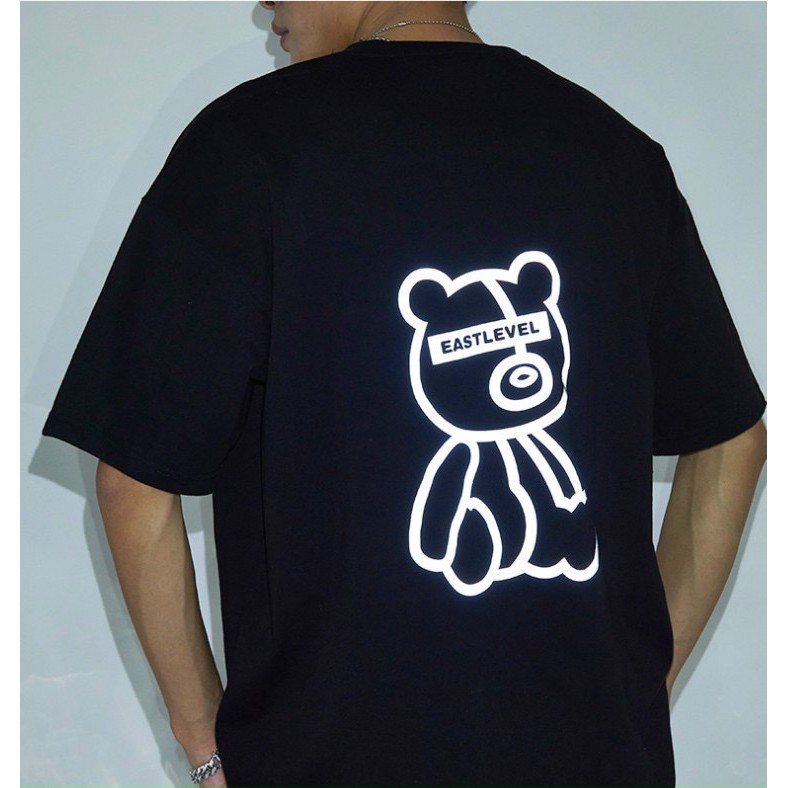 Áo thun tay lỡ phản quang bạc in gấu hot hit unisex form rộng nam nữ oversize ulzzang | BigBuy360 - bigbuy360.vn