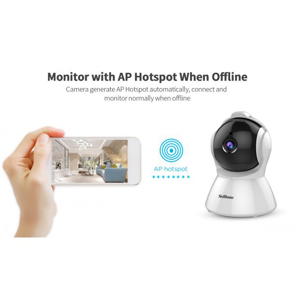 Kèm thẻ nhớ 64GB Yoosee-Camera wifi SH025 , xoay 360 , đàm thoại 2 chiều , theo dõi chuyển động , AP Hotspot | BigBuy360 - bigbuy360.vn