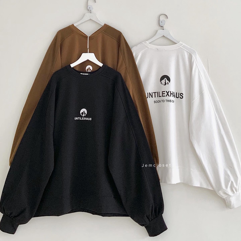 Áo Sweater Ulzzang Basic Nữ Chất Liệu Da Cá Mềm Mịn JEMCLOSET Until In Hình Trước Ngực Màu Sắc Trẻ Trung Năng Động- 1872