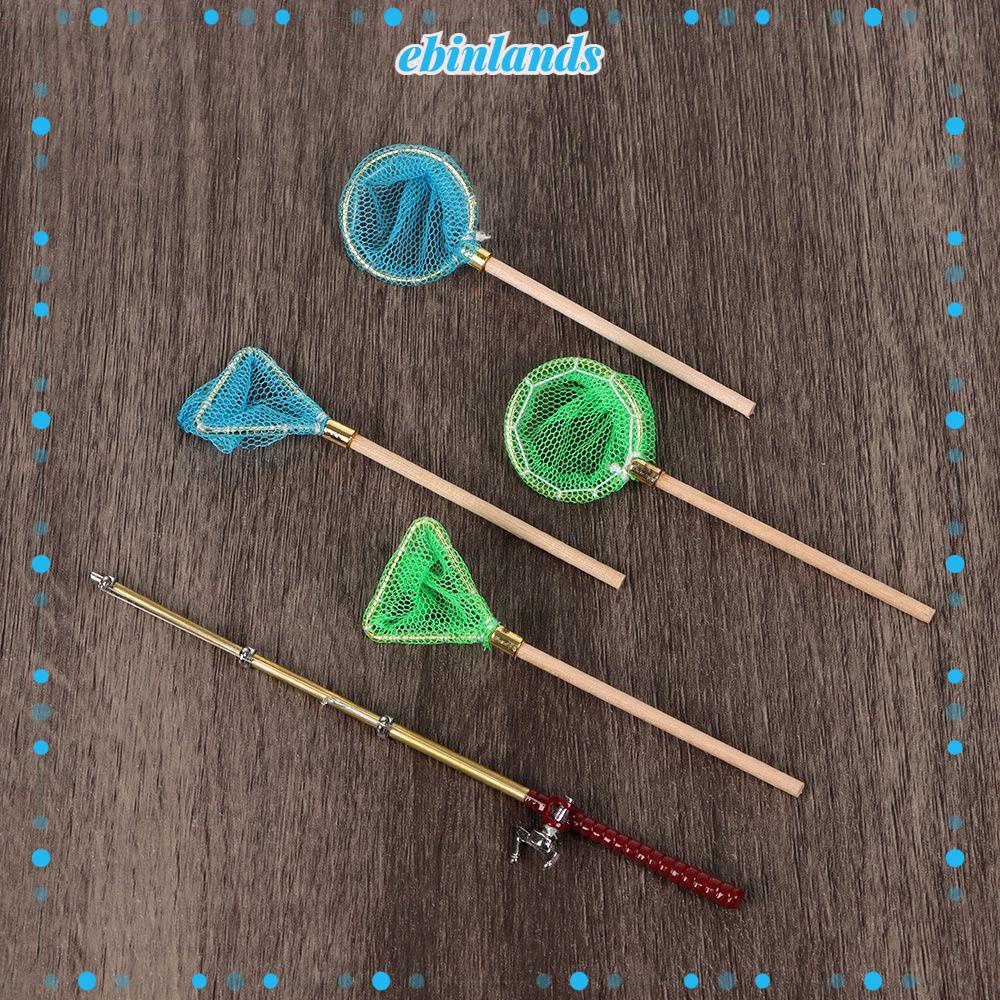 Mô hình cần câu lưới đánh cá mini 1:12 trang trí nhà búp bê