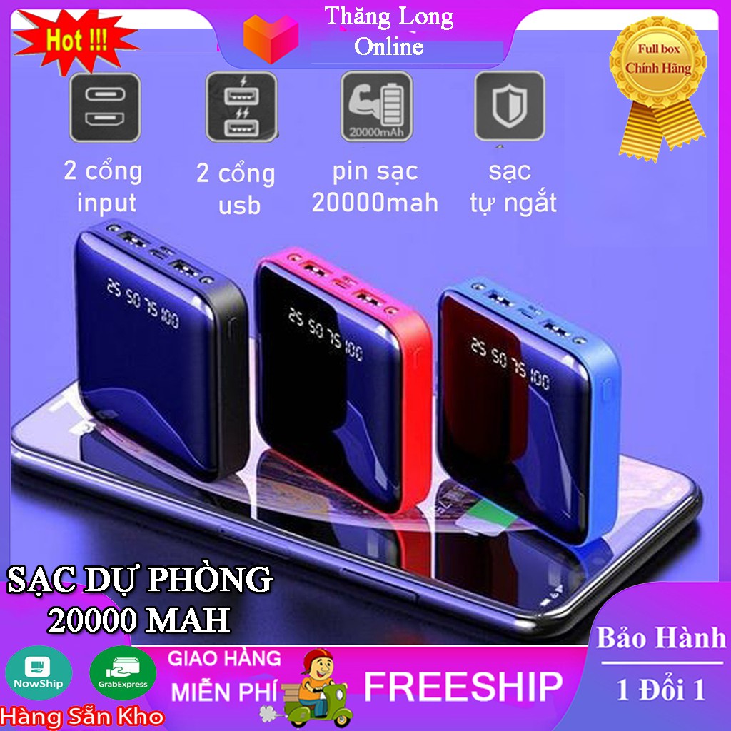 Sạc Dự Phòng Powerbank 20000 mAh Kiểu Dáng Nhỏ Gọn Tiện Dụng