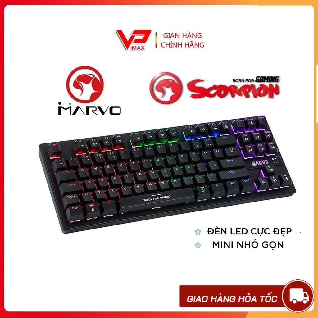 Bàn phím Gaming Bloody Marvo / Aula/ Warship Mặt nhôm đèn led chống tàn thuốc, chống nước siêu bền