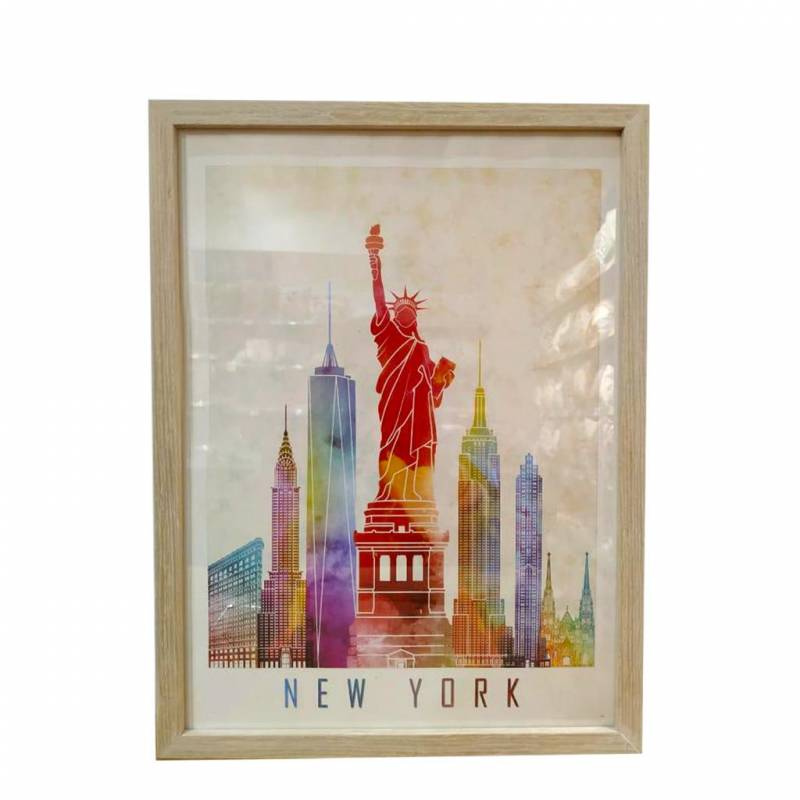 Khung Tranh Treo Tường 30x40cm Hình New York Mdf