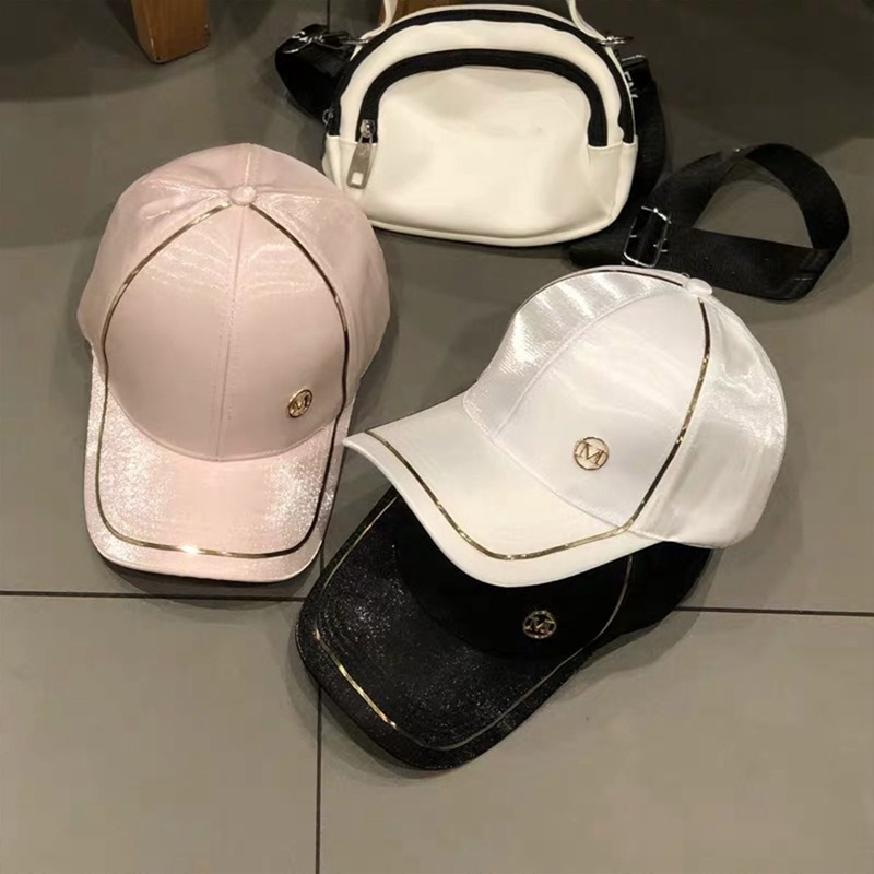 Mũ Lưỡi Trai Vải Satin In Chữ M Phong Cách Hip Hop Thời Trang Xuân Hè Cho Bạn Gái