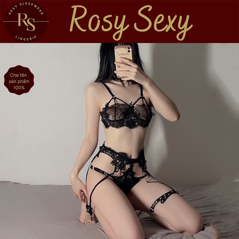 Bộ nội y kèm đai kẹp tất garter belt LG301