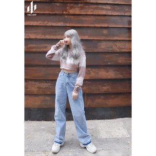 QUẦN JEANS SUÔNG CẮT LAI [ảnh thật 100%]