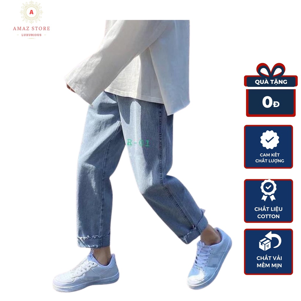 Quần Jeans nam , quần Jeans baggy ống suông, rộng, hottrend 2022 AZ232
