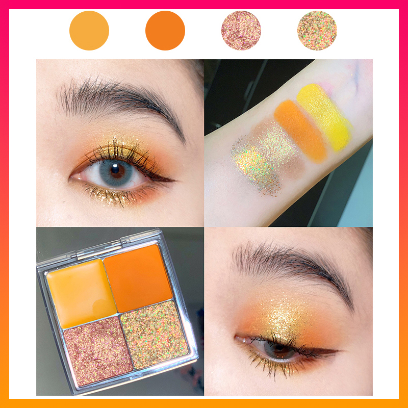 (Hàng Mới Về) Bảng Phấn Mắt Bốn Màu Trang Điểm Tiện Dụng