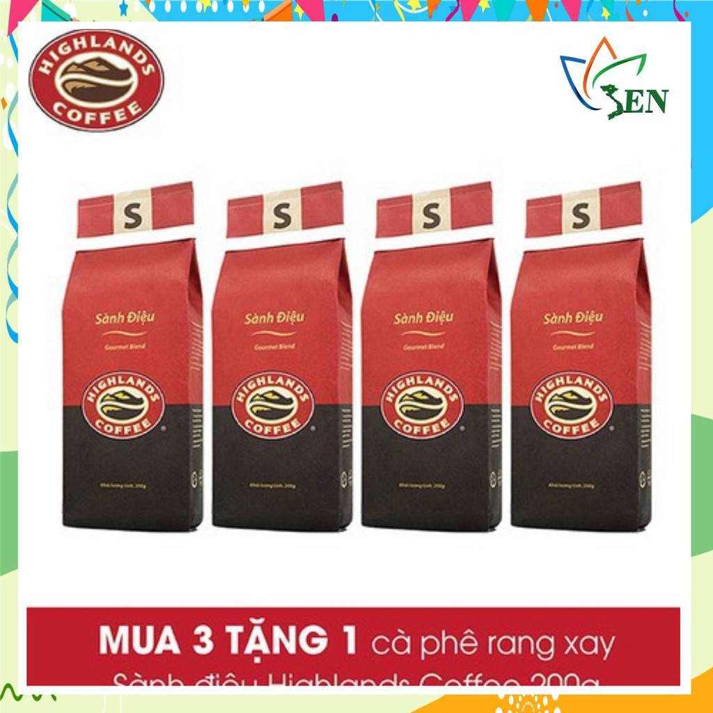 [SenXanh CAFE] Mua 3 gói tặng 1 gói Cà phê rang xay Sành điệu Highland coffee 200g