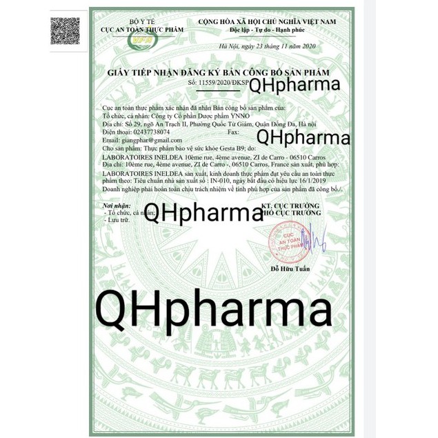 GESTA-B9 - BỔ SUNG DHA VÀ ACID FOLIC DÀNH CHO BÀ BẦU