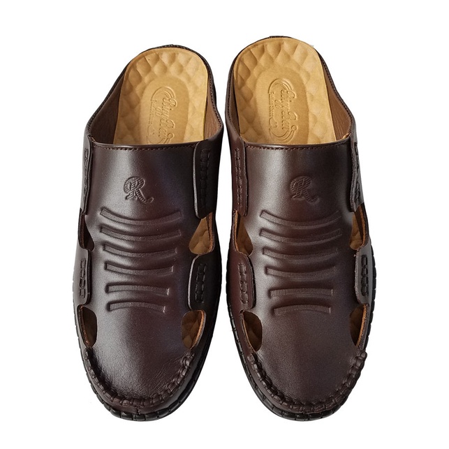 Dép bít đầu rọ nam da bò thật BIGBEN cao cấp SB92