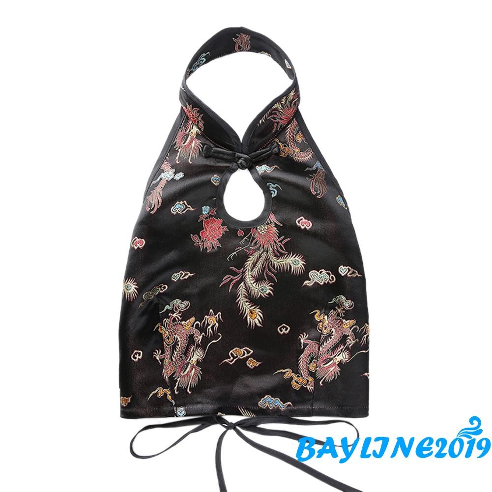 Áo lửng cổ yếm thêu họa tiết rồng quyến rũ cho nữ