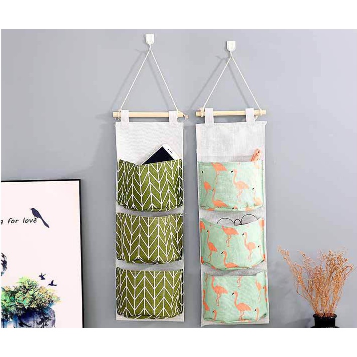 Túi Vải Treo Tường 3 Tầng Đựng Đồ Đa Năng
