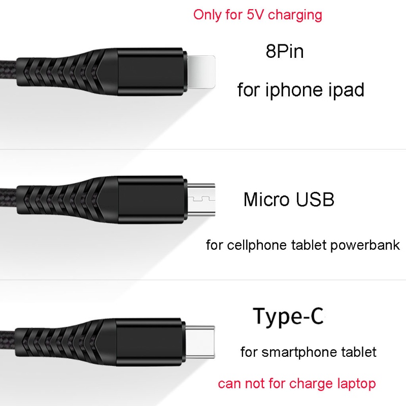 Dây Cáp Sạc Usb C Sang Usb C / Micro Usb / Lig-Htning Cho Điện Thoại / Máy Tính Bảng