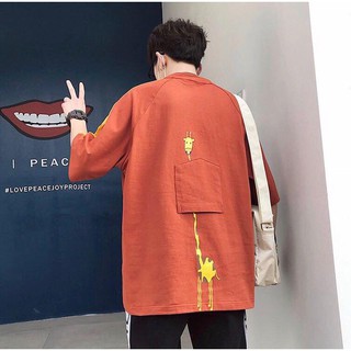 Áo thun tay lỡ unisex 🔸 siêu hot 🔸 áo phông in hình hươu túi ngược ulzzang - a035