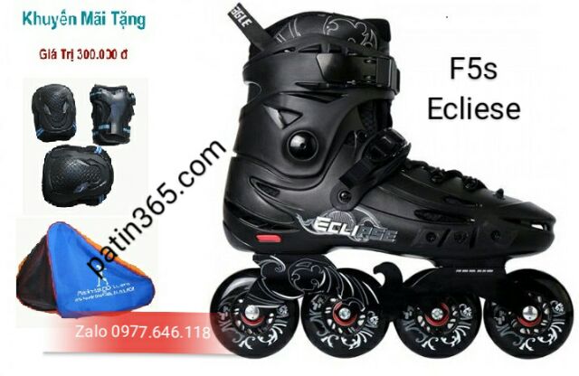 Combo Giày patin flying eagle F5s tặng  8 bánh đèn + bảo vệ + túi đựng giày