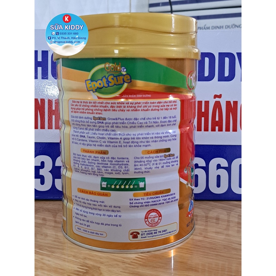Sữa Epotsure Growplus 900g cho trẻ suy dinh dưỡng, thấp còi