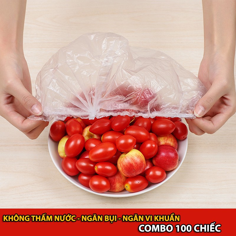 Màng bọc thực phẩm chất liệu nhựa PE an toàn, đa năng, tái sử dụng combo 100 cái