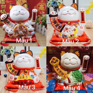 Mèo thần tài 25cm Bát Phương chiêu tài vẫy tay kèm sạc
