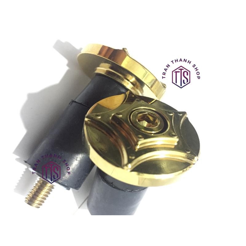 Gù tay lái xe máy INOX CNC - TTS2 (Vàng ánh kim )