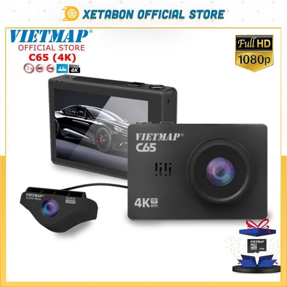 VIETMAP C65 - Camera Hành Trình Ô Tô Màn Hình Cảm Ứng, Cảnh Báo Giọng Nói, Quay Góc Rộng 170 độ Full HD