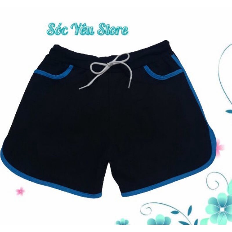 Combo 5 quần đùi nữ mặc nhà, màu đen viền đủ màu