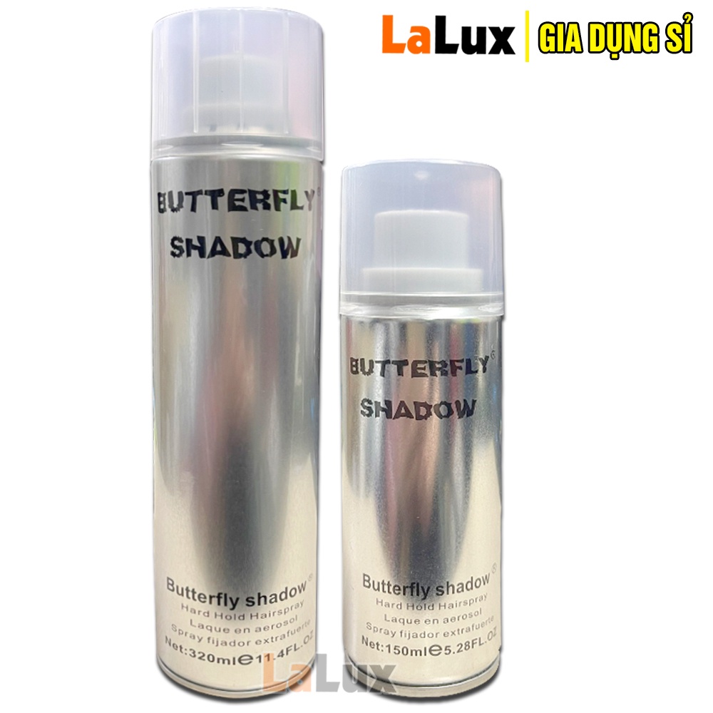 Gôm Xịt Tóc Nam Nữ BUTTERLFY SHADOW 150ml / 320ml CHÍNH HÃNG Tạo Kiểu Giữ Nếp CHÍNH ÃNG - Keo Xịt Tóc Tạo Cứng Tóc Lalux