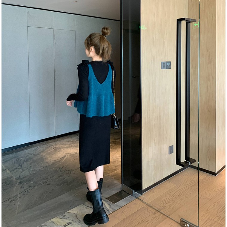 🌸Hàng Order🌸 Sét Váy Len Body với Áo Len Siêu Xinh🌸Hàng Quảng Châu Giá Sốc