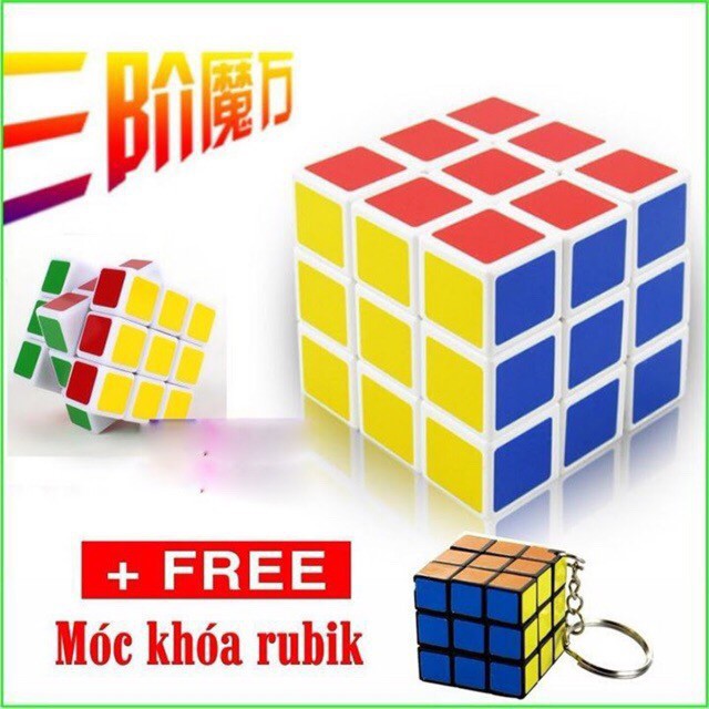  [GIÁ SỐC] Rubik đẹp, xoay trơn, không rít, độ bền cao, Rubik 3x3 Tặng kèm móc khóa [GIÁ SỈ]