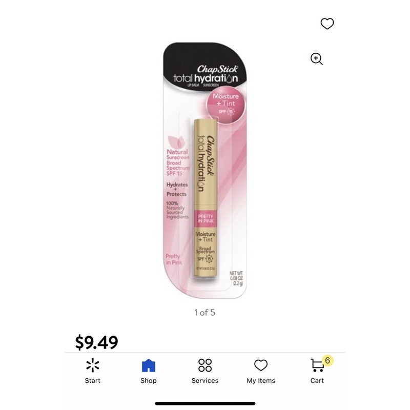 Son dưỡng môi Chapstick có màu nhẹ dưỡng ẩm môi và chống nắng SPF15 2.2g