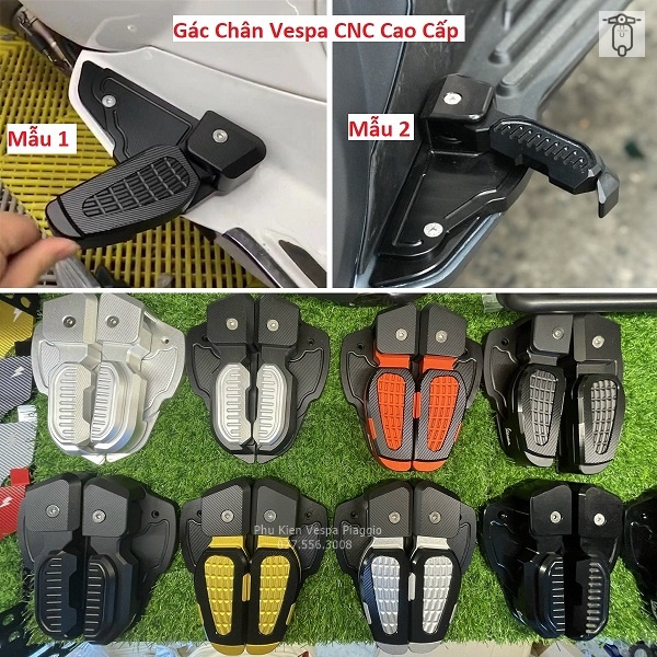 Gác Chân Vespa CNC Nhôm Nguyên Khối Hàng Cao Cấp
