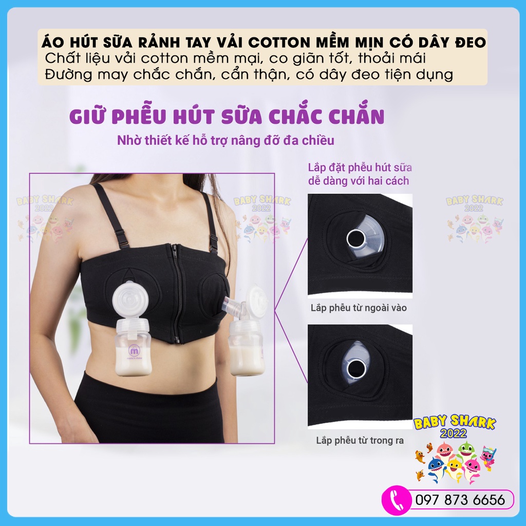 Áo hút sữa rảnh tay Việt Nam (có dây), chất vải xịn mịn, ôm chặt bầu ngực hút sữa dễ dàng