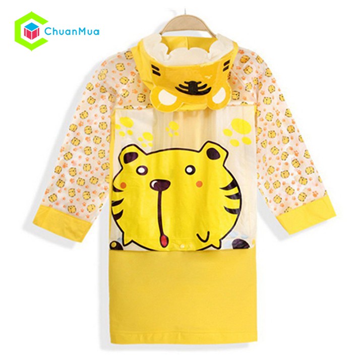 Áo Mưa Trẻ Em Hình Thú Ngộ Nghĩnh Đáng Yêu Thiết Kế Mang Balo Tiện Dụng