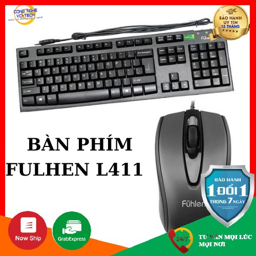 Bàn Phím chuột chơi game FUHLEN L411 - Cổng usb chơi game siêu nhạy- Bàn phím có dâyCHÍNH HÃNG 100%