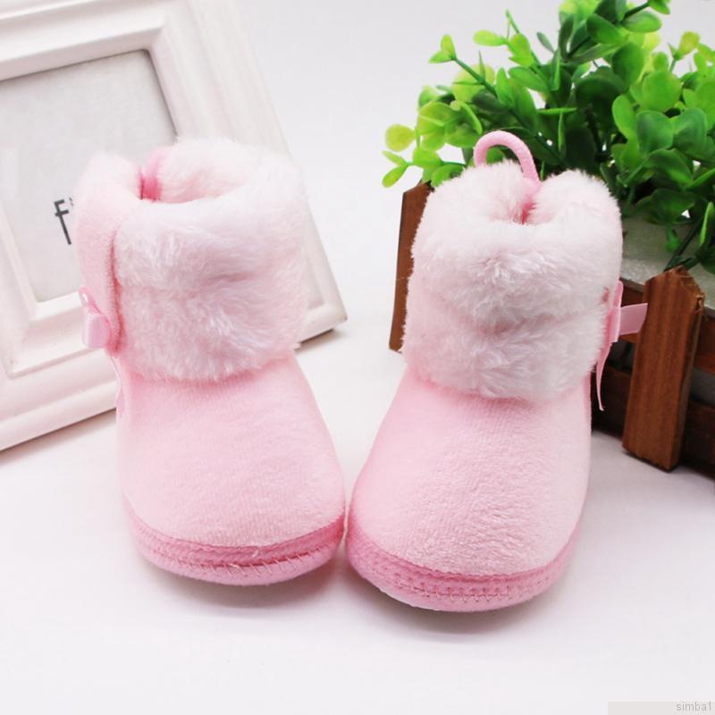 Giày Bốt Cotton Cổ Cao Chống Trượt Đính Nơ Thời Trang Mùa Đông Cho Bé Trai Và Gái 0-18 Tháng Tuổi