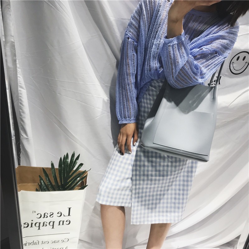 Túi tote da quai mảnh vừa A4- tặng kèm ví - P037