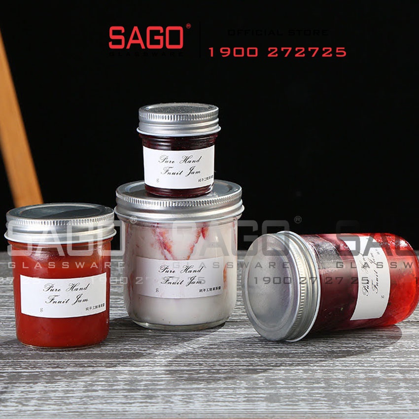 Combo 6 Hũ Thủy Tinh Đáy Nhỏ Thân Trơn Nắp Nhôm | Tùy chọn Dung tích