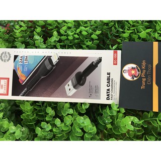 Cáp sạc bọc dù 1m earldom ec-100, dây sạc nhanh, dây sạc 2.4a hỗ trợ sạc nhanh