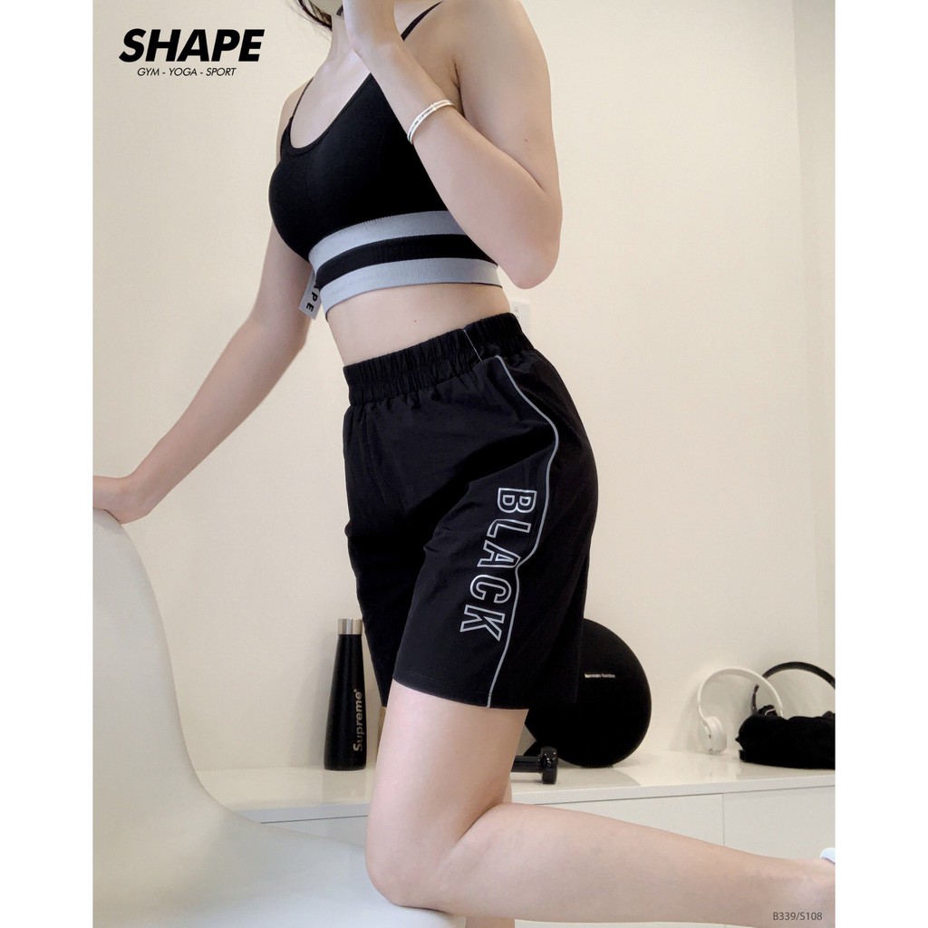 Quần short thể thao nữ Shape black [S108]