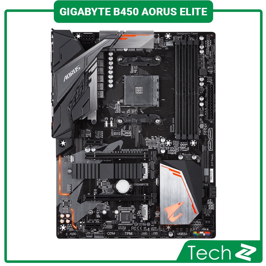 [CHÍNH HÃNH]  Mainboard GIGABYTE B450 AORUS ELITE (AMD B450, Socket AM4, ATX, 4 khe RAM DDR4)