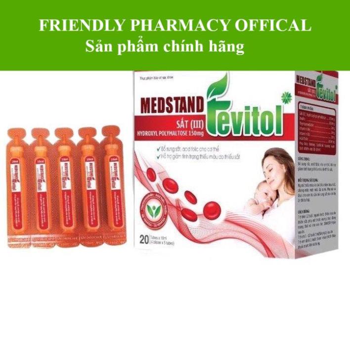 MEDSTAND FEVITOL -  Bổ sung sắt cho bà bầu, acid folic cho cơ thể, hỗ trợ giảm tình trạng thiếu máu do thiếu sắt (20 viê